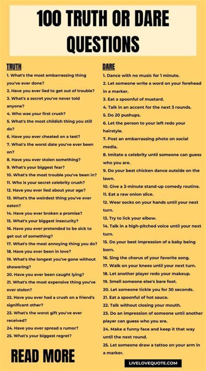Truth or Dare Questions for a Fun Game Night