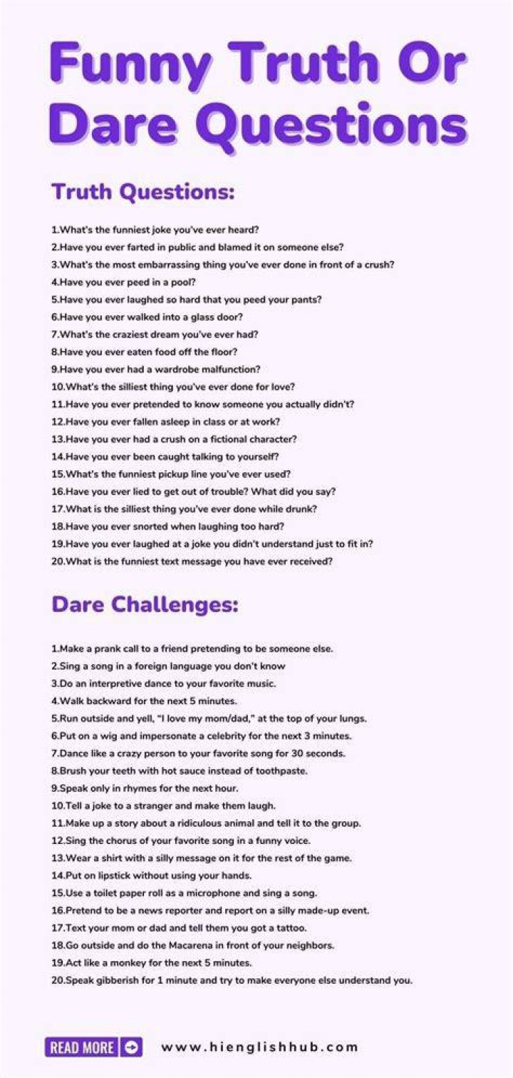 Truth Or Dare Questions Funny newstempo